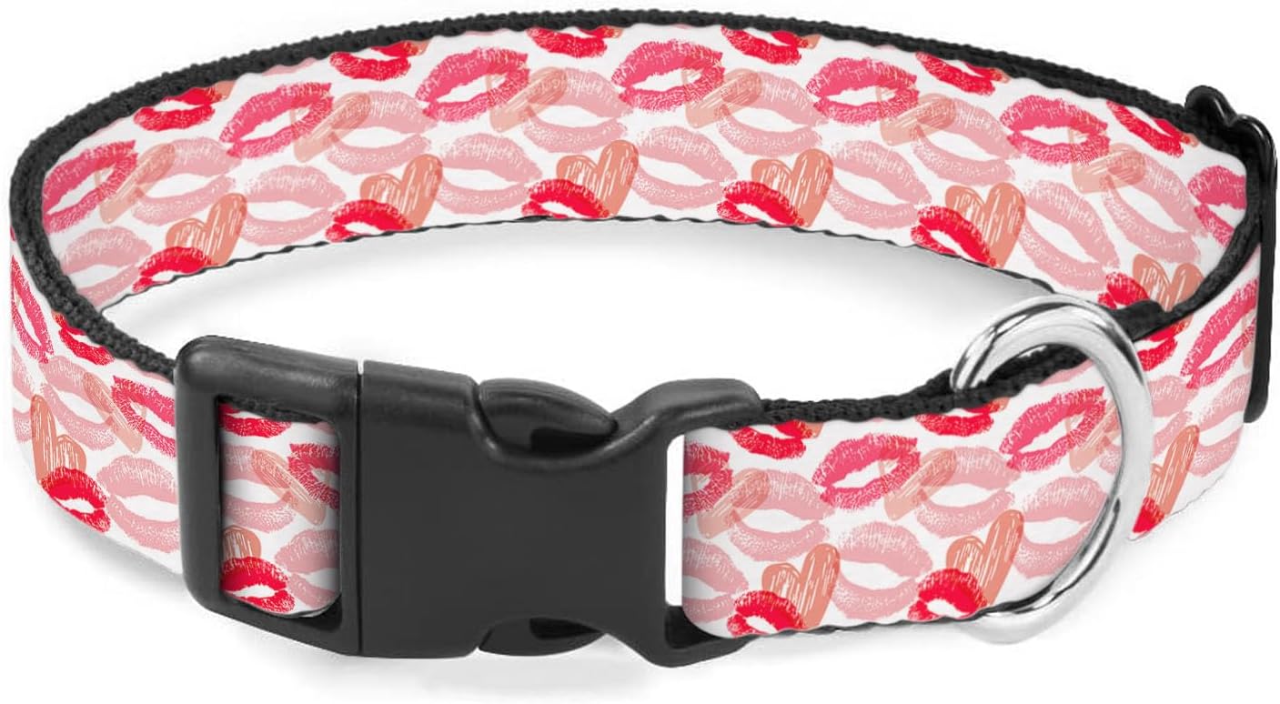 Pink Red Lip Kiss Dog Collars Soft Adjustable Collar Strap for Small Medium Large Dogs Cats Pet