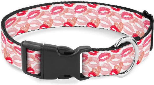 Pink Red Lip Kiss Dog Collars Soft Adjustable Collar Strap for Small Medium Large Dogs Cats Pet