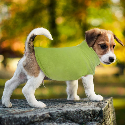 FUAMEY Dog Fleece Vest for Small Dogs,Warm Stretchy Dog Sweatshirts Pullover with Leash Hole Dogs Sweater Soft Pet Turtleneck Cozy Pet Vest Lightweight Sleeveless Green XS