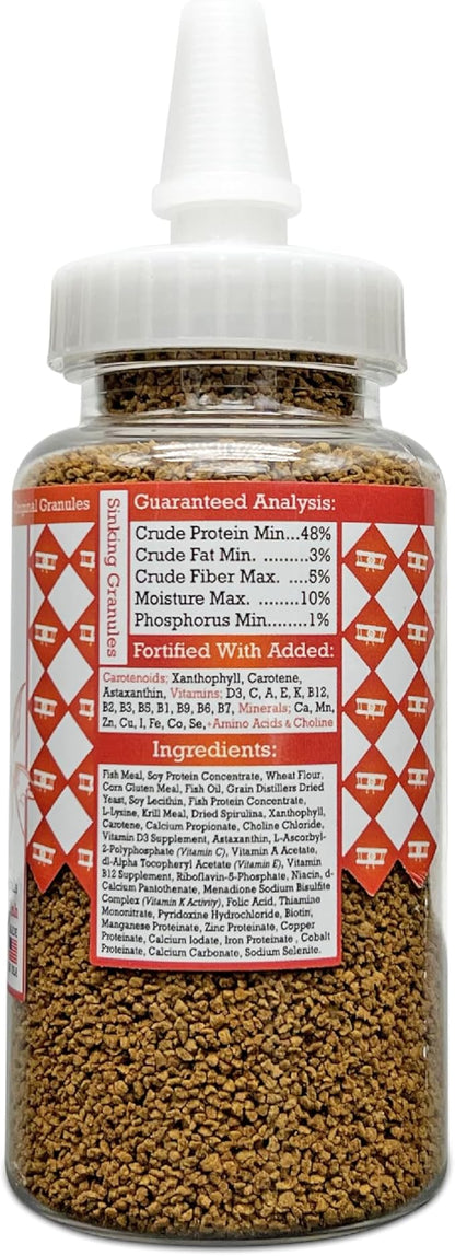 Community Fish Food Granules 3.17 oz, High Protein Slow Sinking Original Size Granules