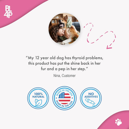 Weight & Thyroid Support for Dogs and Cats, Natural Solution for Hunger Control, Metabolism Support, Optimal Thyroid Function, Effective Dog & Cat Weight Loss, 400 Odorless, Tasteless Pills