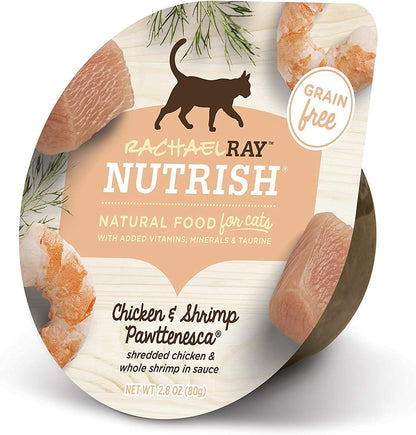 Rachael Ray Nutrish Natural Wet Cat Food, Chicken & Shrimp Pawttenesca Recipe, 2.8 Ounce Cup (Pack of 12), Grain Free