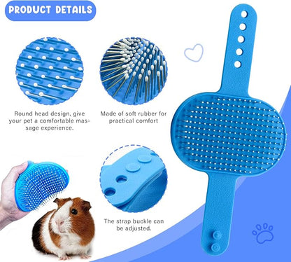 Pet Grooming Kit with Slicker Brush Bath Massage Glove Brush Pet Shedding Comb Nail Clipper Trimmer 6 Piece Set for Rabbit Kitten Guinea Pig Cat Chinchilla Ferret Small Animals