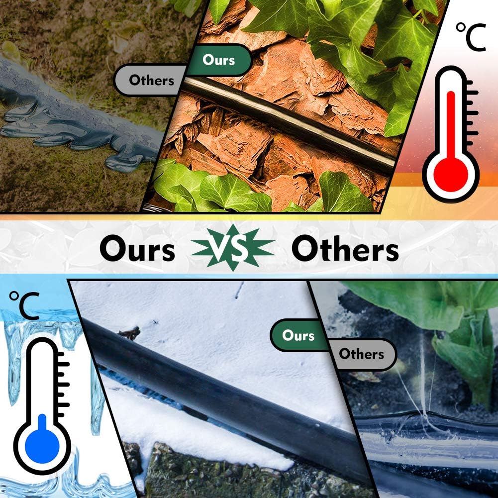 Bonviee 200ft 1/4 inch Drip Irrigation Tubing Blank Distribution Hose Garden Watering Tube Line for Drip Irrigation System