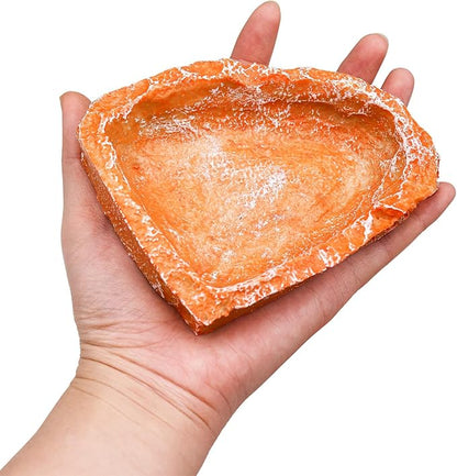 3 Pack Reptile Food Dish, Resin Hermit Crab Food & Water Bowl, Reptile Feeding Food Dish Kit, Tank or Aquarium Accessory, Suitable for Turtle Lizard Hermit Crab Snail Bearded Dragon Leopard Gecko