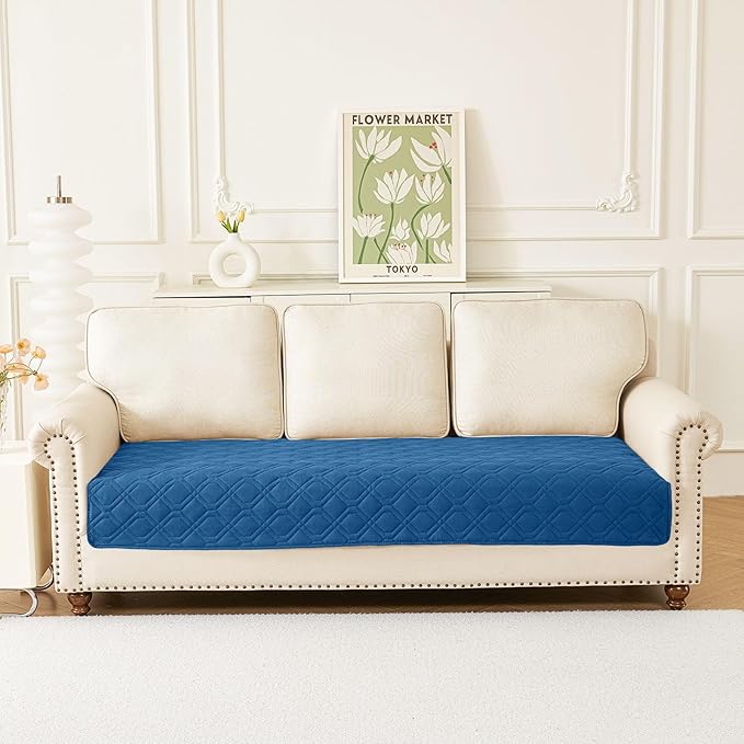 hyha Waterproof Dog Bed Blanket, Soft Pet Blankets, Waterproof Couch Cover for Dogs, Reversible Sofa Covers Washable for Furniture (30x70 Inch, Navy Blue/Blue)