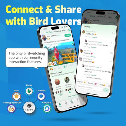 HIXX Smart Bird Feeder with Camera, AI Identify Birds & Auto Capture, 2K HD Live Camera Birdwatching with Color Night Vision for Bird Lovers Gifts (Green)