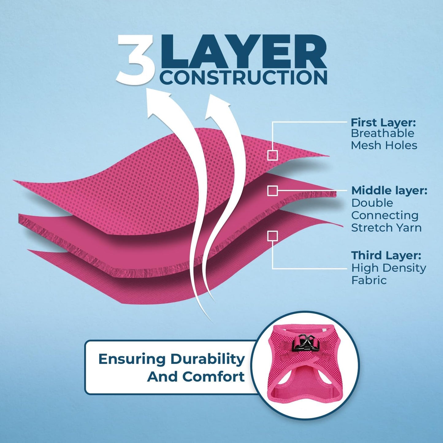 Best Pet Supplies Voyager Step-in Air Harness - All Weather Mesh, Reflective, No Pull Harness for Dogs, Cats - Secure with Hook & Loop Fastener, Buckle, Double D-Rings - Fuchsia, XS