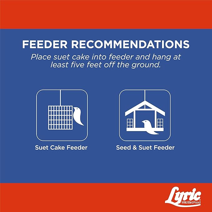 Lyric Supreme Wild Bird Seed Suet Cakes for Wild Birds, 12 oz. (12 Pack)