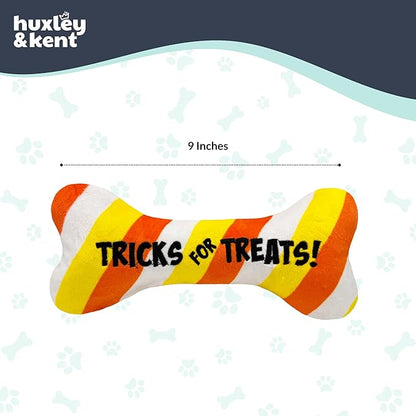 Huxley & Kent Halloween Funny Dog Toy w/Squeaker – Power Plush Squeaky Dog Toys for Small, Medium & Large Dogs – Soft Stuffed Animal for Indoor Play & Fetch - Tricks for Treats, One Size