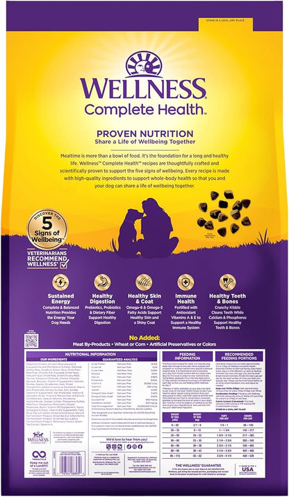 Wellness Complete Health Dry Dog Food, Wholesome Grains, Chicken & Oatmeal, (38-Pound Bag)