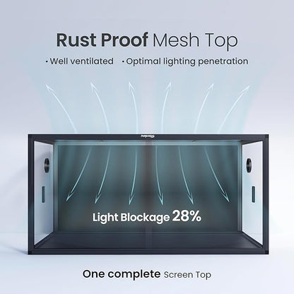 120 Gallon Bearded Dragon Tank,48" x 24" x 24" Reptile Tank with Sliding Door Top Screen Ventilation, Front Opening Reptile Enclosure for Easy Maintenance