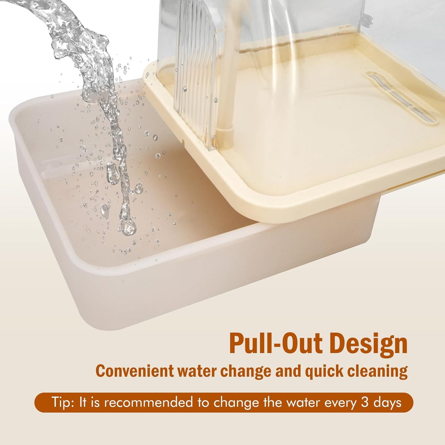 Bird Bath for Cage, Automatic Parakeet Bath with Pump, Indoor Bird Shower with Running Water, Filter, Bird Cage Accessory for Pet Birds, Lovebirds, Finches, Cockatiel