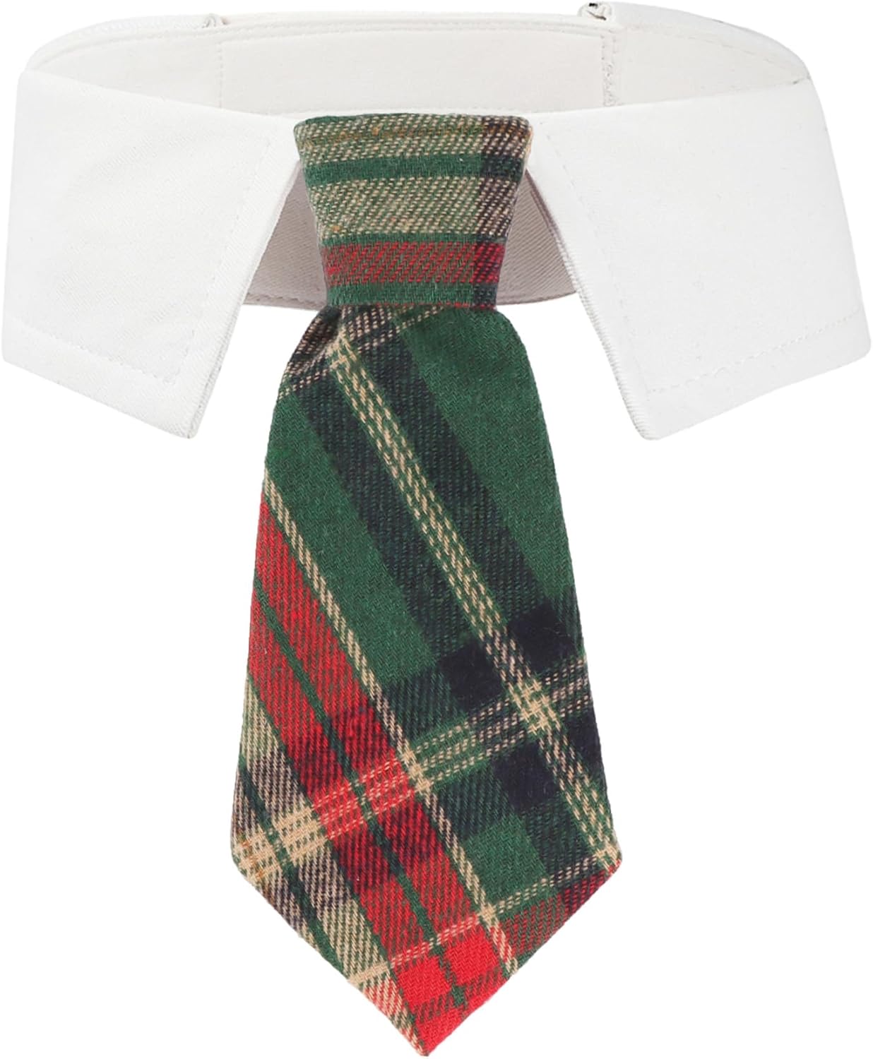ADOGGYGO Christmas Dog Necktie, Xmas Pet Tuxedo Costume, Green Plaid Christmas Neck Tie Collars for Medium Dogs (Medium)