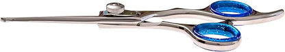 Laazar Pro dog grooming scissors, Straight Pet grooming shears, with Safety Round Tip, Ball Point for easy and safe use. | Premium Sharp Long Lasting Professional Hair Trimming Scissors (5.5 Inches)