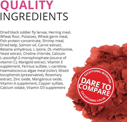 Fluval Bug Bites Color Enhancing Fish Food for Tropical Fish, Flakes for Small to Medium Sized Fish, 3.17 oz., A7348, Brown