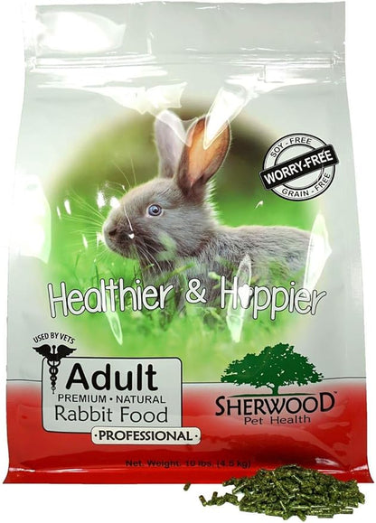 Sherwood Pet Health Adult Rabbit Food Professional 10 lbs, Grain and Soy-Free for Better Digestion