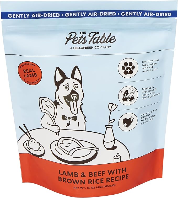 The Pets Table Lamb & Beef with Brown Rice Air Dried Dog Food, 1lb / 16 oz Bag