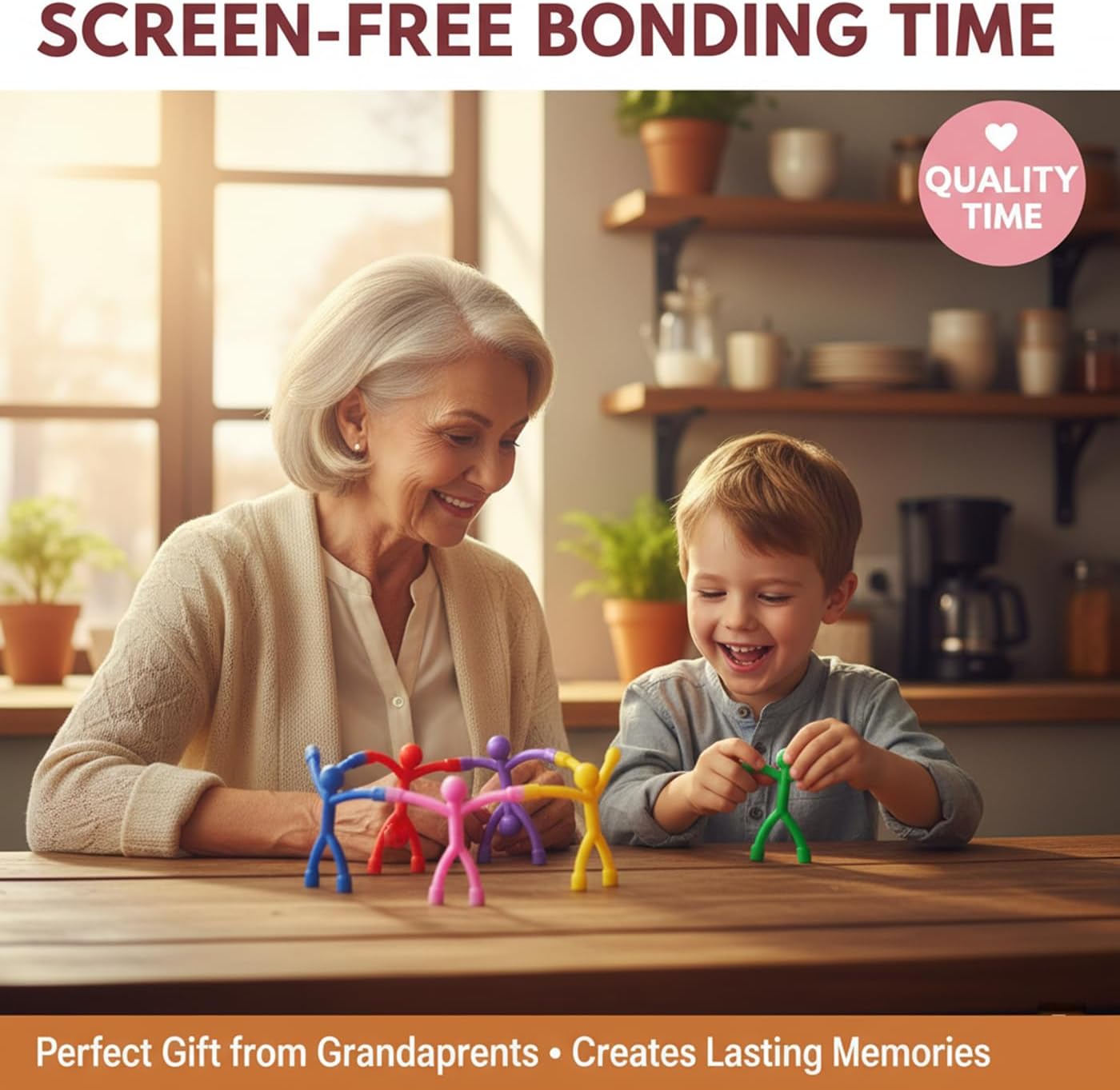 MAGMEN Classic Magnetic Fidget Toy Figures for Kids 3-8, Toddlers & Boys Girls | 10-Piece Solid Set for Travel, Road Trip, Desk & Stocking Stuffer Gifts.