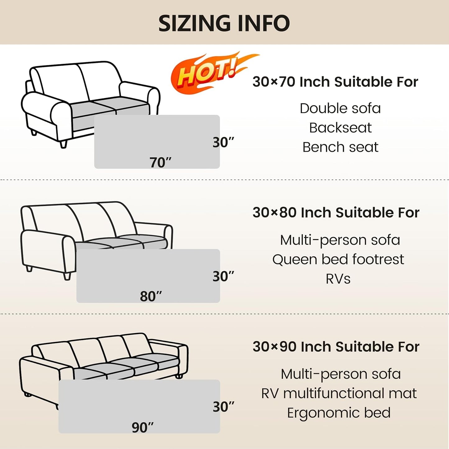 gogobunny 3X Stronger Waterproof Pet Blanket, Scratch Proof Furniture Protector for Dogs Cats, Reversible Cover 30x90 Inch, Dark Beige