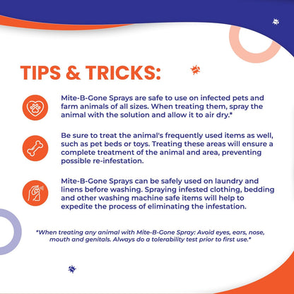 Mite Killer Treatment Spray Pack by Mite-B-Gone | Kills All Types of Mites, Dust, Spider, Rat, Carpet & Bird Mites | Safe for Homes, Furniture & Pets | Non-Toxic | Kid & Pet Friendly | 1 Gal 4-Pack