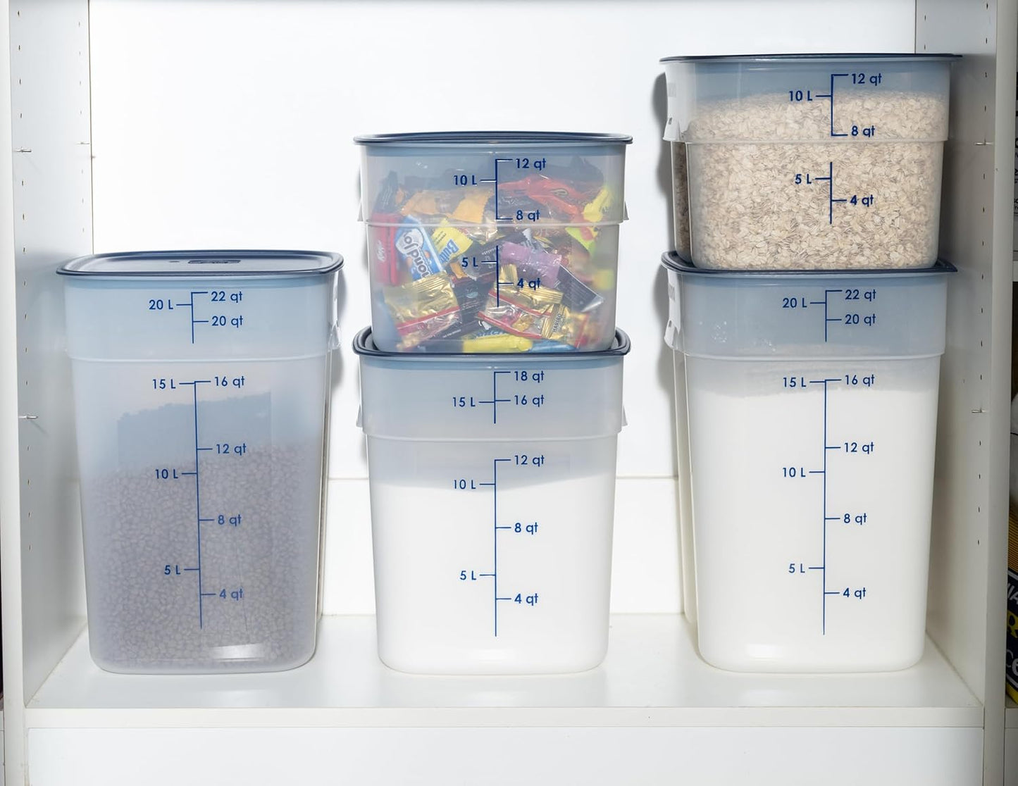 Cambro FreshPro 22 Quart (QT) Food Storage Container with Lid (Restaurant Grade) - for Food Prep, Commercial Kitchen, Pet and Dog Food Container (Translucent)