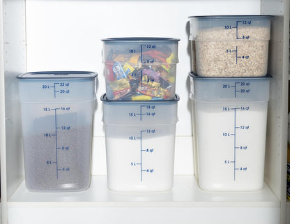 Cambro FreshPro 22 Quart (QT) Food Storage Container with Lid (Restaurant Grade) - for Food Prep, Commercial Kitchen, Pet and Dog Food Container (Translucent)