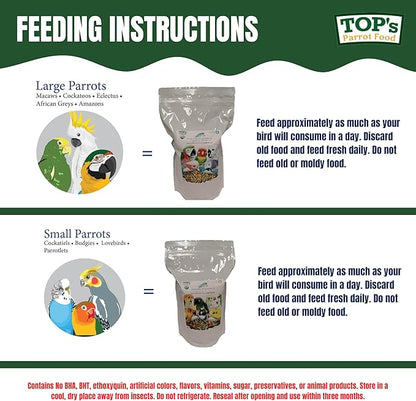 TOP's Parrot Food Marlene Mc'Cohen's USDA Certified Organic Signature Blend Bird Seed and Pellet Mix for Large Birds 2.