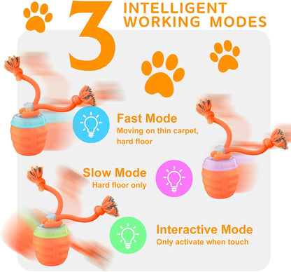 Interactive Dog Toys, [2025 Newly Upgraded] Motion Activated Rolling Squeaky Ball for Medium/Large Dogs, Automatic Moving Dogs Ball for Boredom, USB Rechargeable(Orange)