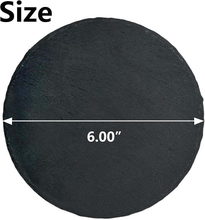 Reptile Basking Platform 6.0IN Turtle Rock Slate Plate Food Bowl Feeding Dish Tortoise Bathing Resting Terrace for Bearded Dragon Chameleon Gecko Snake Lizard Frog Newt