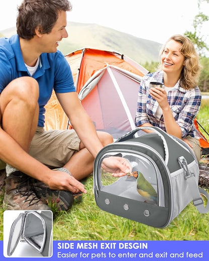 Bissap Bearded Dragon Travel Carrier, Portable Guinea Pig Carrier Bag Tortoise Carrier Pouch for Bunny Hamster Chinchilla Hedgehog Lizard Bird Outgoing Reptile Travel Carrying Case - Grey