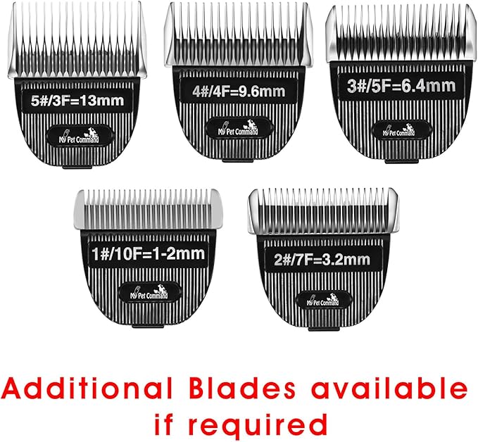 My Pet Command Professional Dog Clippers for Grooming, Cordless Rechargeable Pet Trimmers, Heavy Duty Dog Clippers for Thick Coats, Low Noise, Light Weight