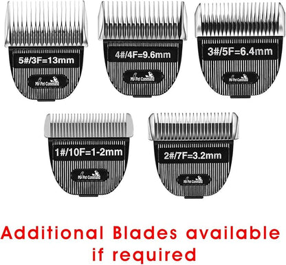 My Pet Command Professional Dog Clippers for Grooming, Cordless Rechargeable Pet Trimmers, Heavy Duty Dog Clippers for Thick Coats, Low Noise, Light Weight