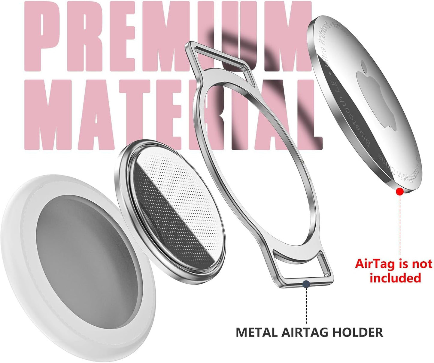 AirTag Cat Collar, Ultra Elastic Cat Tracker Collar, Airtag Holder Compatible with Apple Air Tag, [Lightweight & Scratch Resistant] Adjustable Stepless GPS Pet Collar for Cats Kittens, Pink