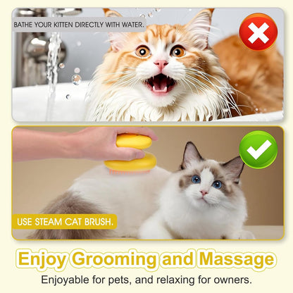 Cat Steam Brush, 3 in 1 Cat and Dog Grooming Brush for Shedding, Pet Hair Cleaning, Silicone Massage, Anti-Static Pet Spray Hair Removal Comb
