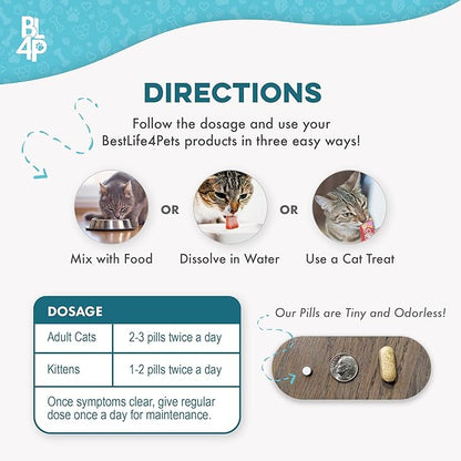 Cat Respiratory Comfort Supplement - Natural Breathe Easy Feline Support for All Seasons, Coughing, Occasional Nasal Stuffiness and Sneezing - 800 Odorless, Easy-to-Administer Tasteless Pills