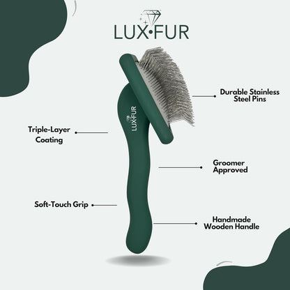 Premium Dog Slicker Brush – Doodle Grooming Brush for Long Haired Dogs - Goldendoodle, Labradoodle, Poodle & Golden Doodle – Ideal for Wavy & Curly Hair - Detangles & Fluffs Curly, Double Coats