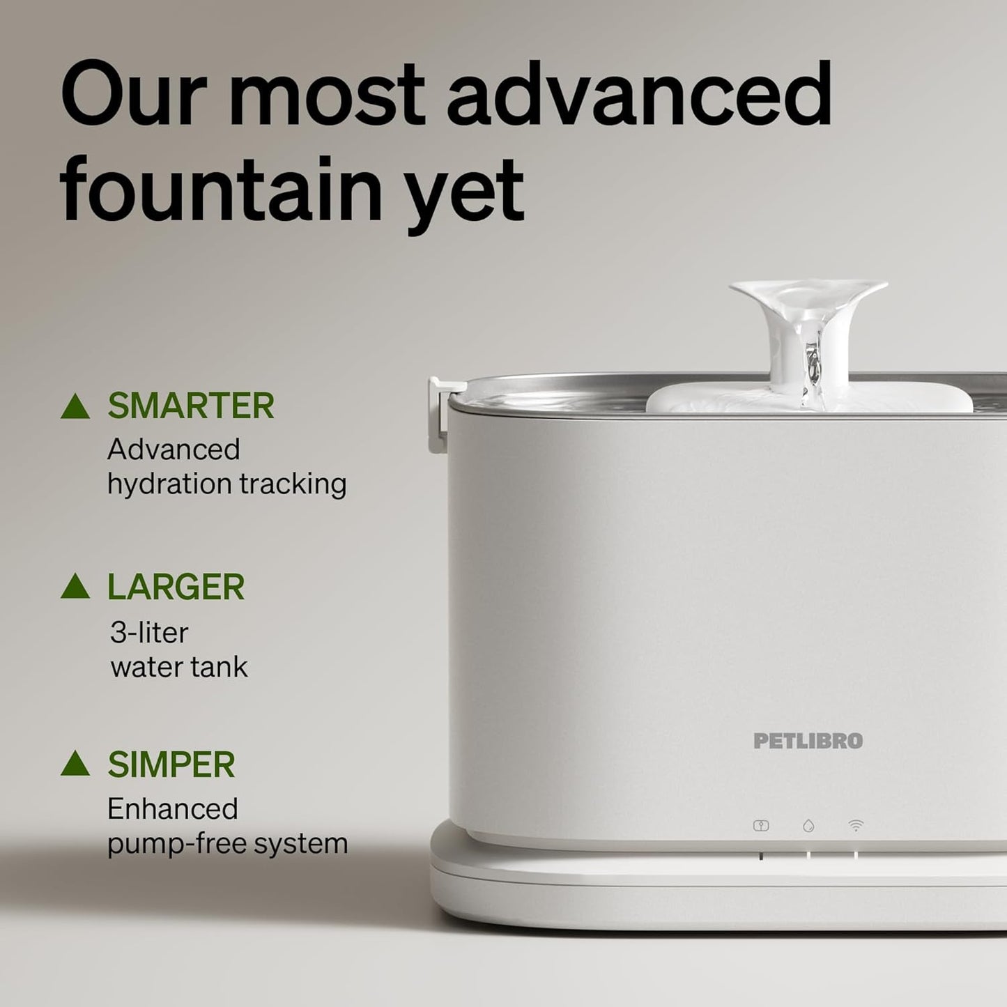 PETLIBRO Upgrade Cat Water Fountain + 4 Packs Genuine Cat Fountain Filter Replacement, Dockstream 2 Smart App Monitoring 5G WiFi Auto Cat Fountain Stainless Steel Tray for Drinking, 3L/101oz