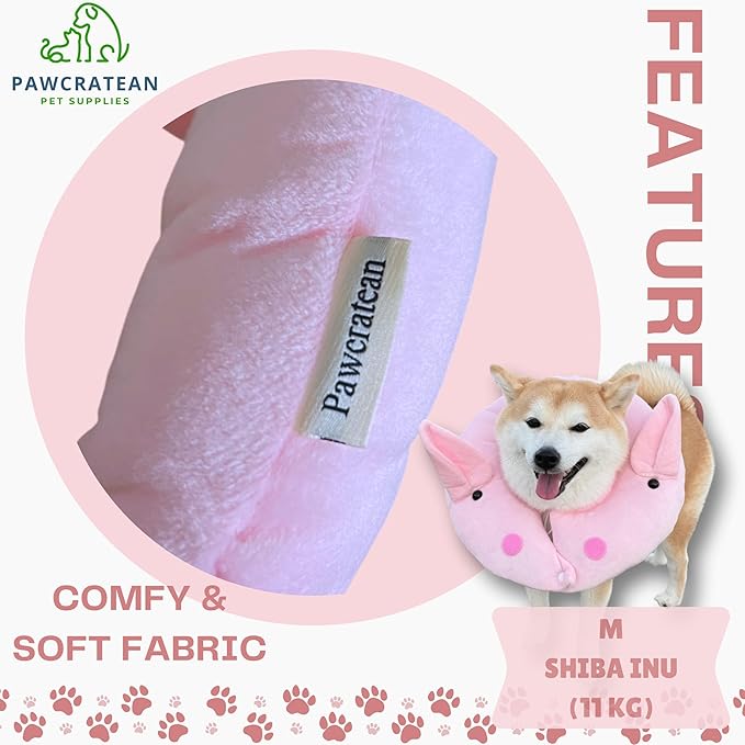 Adjustable Comfy Flower Style Elizabeth Collar for Cats Puppies Soft Recovery Cone Pet Protective Neck Collar (Pink Pig (Open Ring), Small)