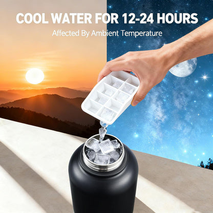 32oz Insulated Dog Water Bottle with 2 Bowls for Small Dogs