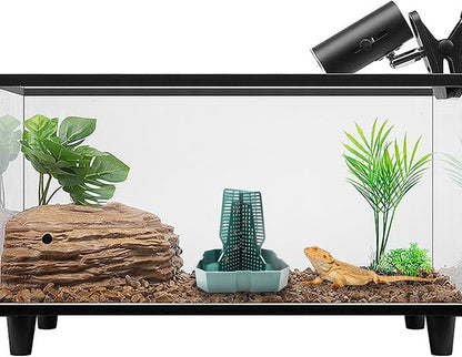 Bearded Dragon Tank Accessories, Lizard Feeder, Reptile Food Cup, Dubia Roaches Organizer with Column for Prey to Climb and Move, Food Bowl for Bearded Dragon, Gecko, Frog