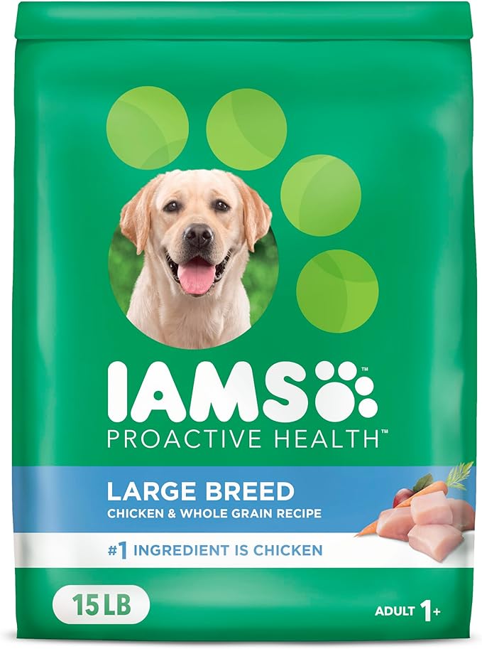 IAMS Proactive Health Large Breed Adult Dry Dog Food with Real Chicken, 15 lb. Bag