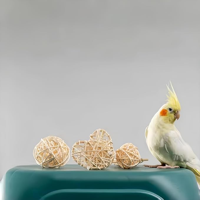 HANZE Rattan Balls,Sepak Takraw, Vine Ball, Parrot Chew Toy and Stimulation Ball Set (Set of 30)