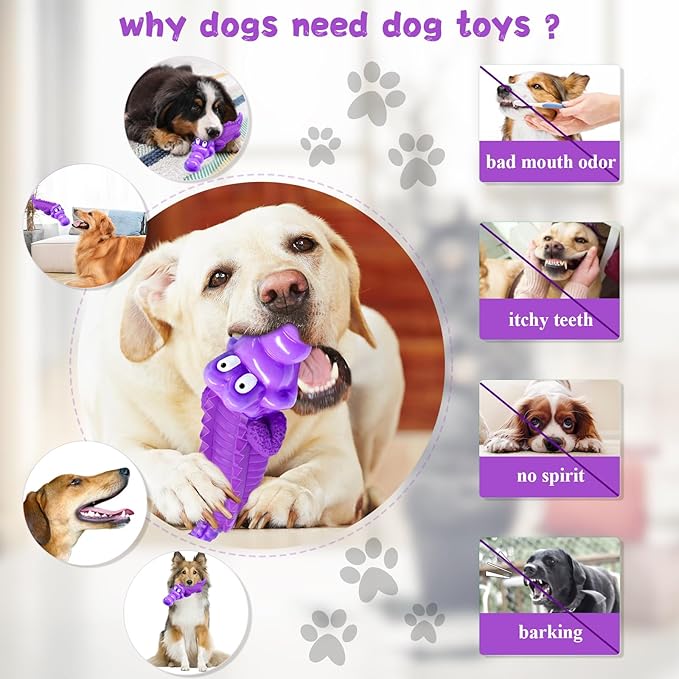 Dog Chew Toys for Aggressive Chewers, Indestructible Tough Interactive Dog Toys for Small Medium Large Breed-Puppy Teeth Chew Toy to Keep Them Busy