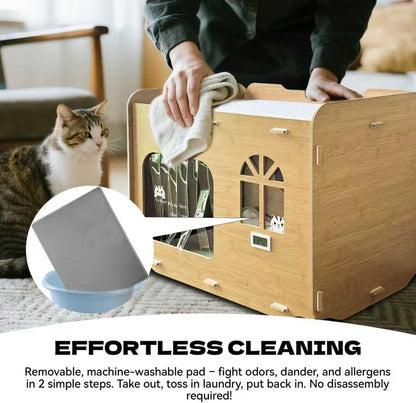 Air Conditioned Cat House for Outdoors – Self-Regulating Cooling & Heating Pet Bed with Turbo/Silent Modes, Bite-Proof & Easy Setup (Up to 15 lbs)