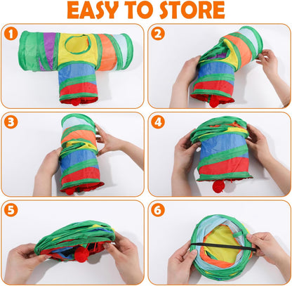 Sofier Guinea Pig Toys Tunnel Hideout Cage Accessories Chew Toys for Hamster Rabbit Ferret Rat Chinchilla Hedgehog Enrichment Playpen Boredom