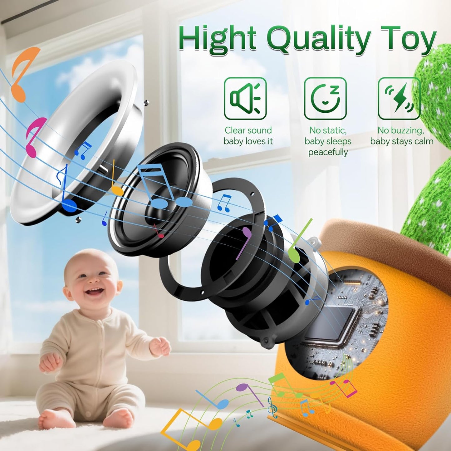 Dancing Talking Cactus Toy,Silly Toddler Baby Toys 1 2 Year Old Xmas Stocking Stuffers Kids,Unique Singing Mimicking Girl Boy 1st Birthday 2025 12 Days Top Christmas Party Gifts for Babies