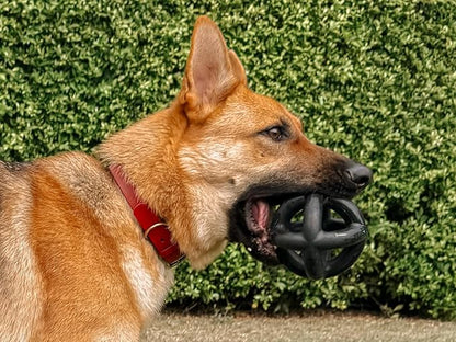 Tuff Pupper SuperChewy Extremely Tough Cage Ball for Dogs | Durable Heavy Duty Natural Rubber | Tough Chew Toy for Strong Chewers | Heavy Duty for Medium Large Breed | Strong but NOT Indestructible