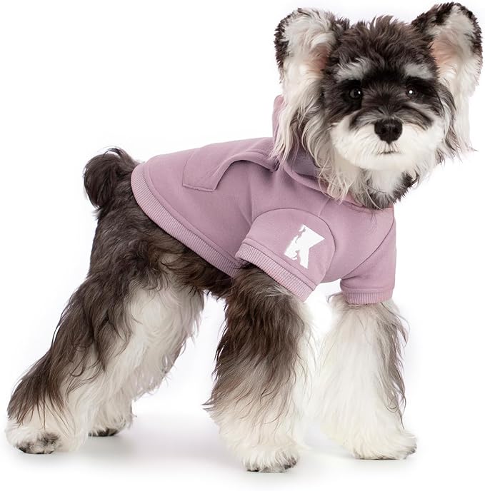Koneseve Dog Hoodie & Cat Sweater, Warm Fleece Hooded Sweatshirt with Pocket for Small to Large Pets, Cozy Winter Outfit, Purple, 5XL
