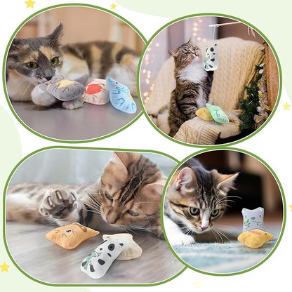 Gejoy 20 Pieces Catnip Toys for Indoor Cat Plush Kitten Cat Chew Toys Catnip Kitten Entertaining Interactive Dolls(Charming)